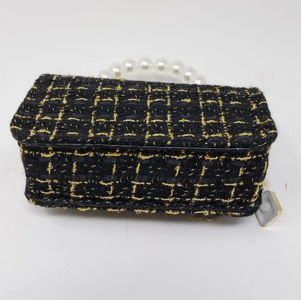 Mini Me Tweed Luxury Embellished Crossbody Purse